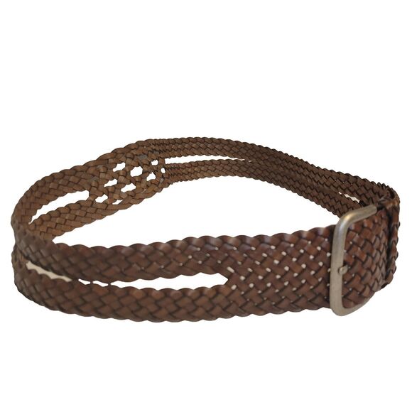 Women's Boho Belt Braided Brown Leather Size XL Belt - Picture 2 of 8